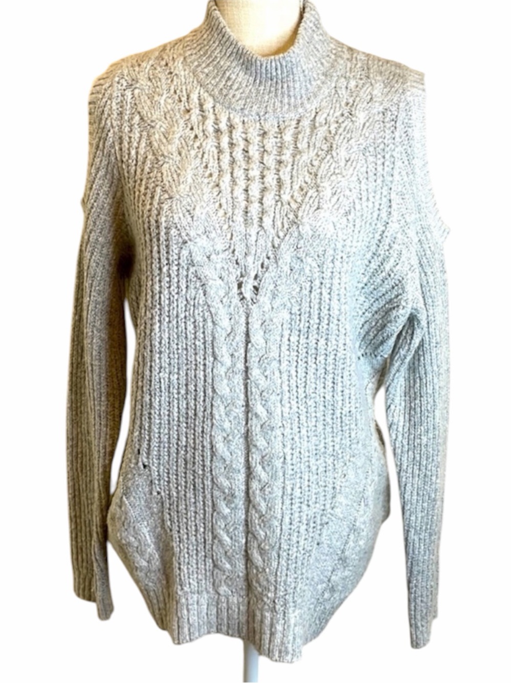 Maurice’s Gray Knit Cold Shoulder Sweater
